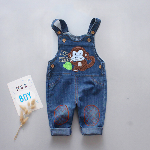 Boys and girls children's clothes, children's pants, baby children's cute overalls, one-piece jeans