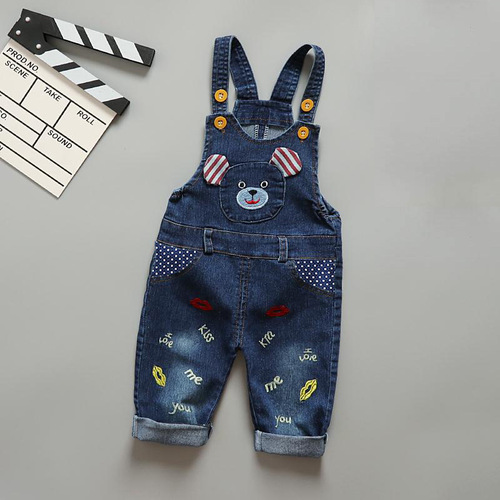 Boys and girls baby children's overalls, one-piece jeans